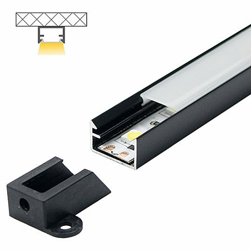 Aluminijumski profil za LED trake crni nadgradni set sa difuzorom 8.8x14.4x2000mm M506-C Mitea Lighting