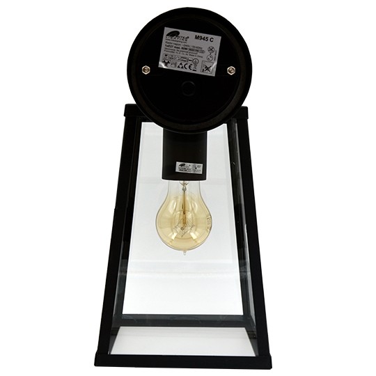 Zidna lampa crna Max.60W IP44 1xE27 baštenska M945 C