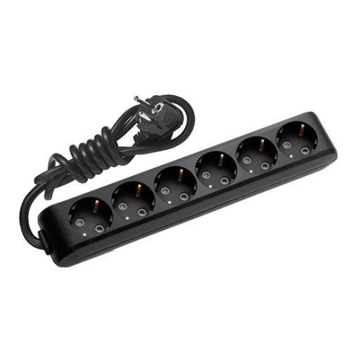 Priklj.prenosna crna sestostruka 6Mx3m 3x1,5mm2 16A 250V WLTB0463-2BL EU4 X-tendia Panasonic