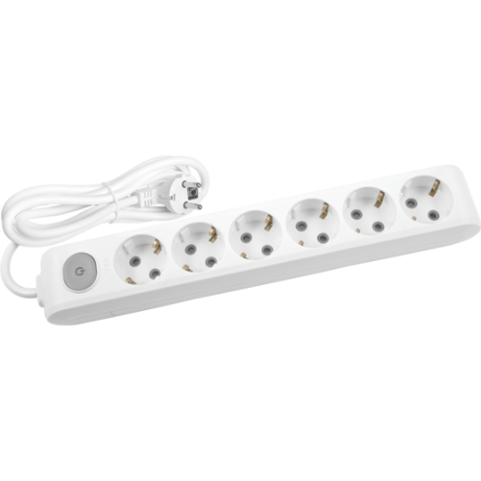 Priklj.prenosna bela šestostruka sa prek. 6MPx5m 3x1,5mm2 16A 250V WLTA0465-2WH EU4 X-tendia Panasonic