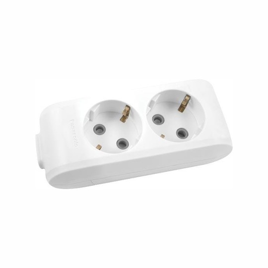 Priključnica bela podsklop 2M, prenosna dvostruka WLTB0420-2WH EU4 X-tendia Panasonic