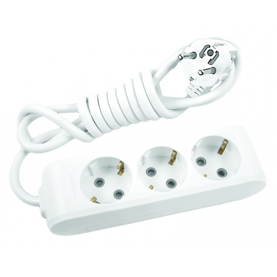 Priklj.prenosna trostruka 3Mx2m 3x1,5mm2 16A 250V WLTB0432-2WH EU4 X-tendia bela Panasonic