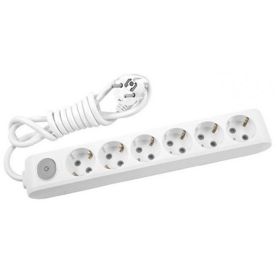 Priklj.prenosna šestostruka sa prek. 6MPx2m 3x1,5mm2 16A 250V WLTA0462-2WH EU4 X-tendia bela Panasonic