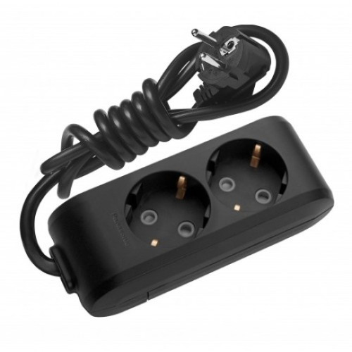 Priklj.prenosna dvostruka 2Mx5m 3x1,5mm2 16A 250V WLTB0425-2BL EU4 X-tendia crna Panasonic