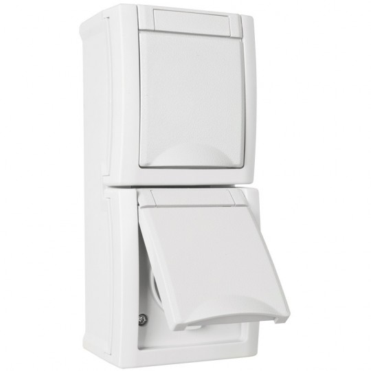 Priključnica bela šuho vertikalna dupla II OG 16A 250V IP54 WPTC4850-2WH EU2 PACIFIC Panasonic