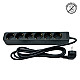 Priključnica crna 16A 250V 3680W 3x1.5mm2 prenosna nerastavna šestostruka (produžni kabl) ME-PR6-2M DZ Mitea Electric
