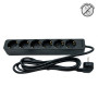 Priključnica crna 16A 250V 3680W 3x1.5mm2 prenosna nerastavna šestostruka (produžni kabl) ME-PR6-2M DZ Mitea Electric
