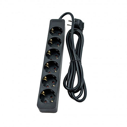 Priključnica crna 16A 250V 3680W 3x1.5mm2 prenosna nerastavna šestostruka (produžni kabl) ME-PR6-2M DZ Mitea Electric
