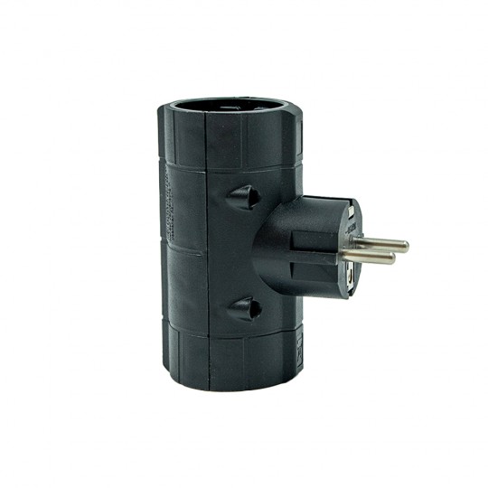 Dvostruki T razvodnik crni 16A 250V 3680W PM-41-C T2