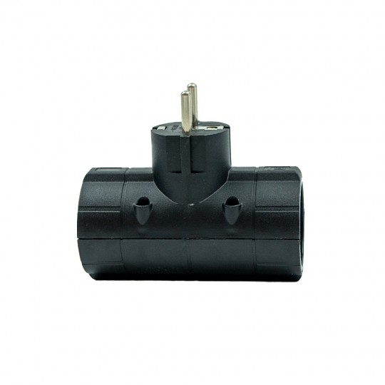 Dvostruki T razvodnik crni 16A 250V 3680W PM-41-C T2