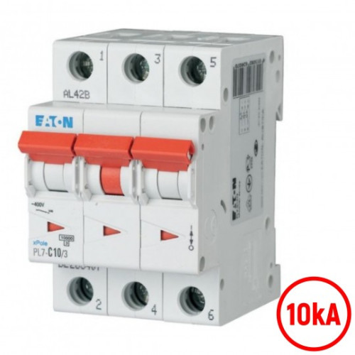 Automatski osigurač 10A C 10kA PL7-C10/3 263407 Eaton