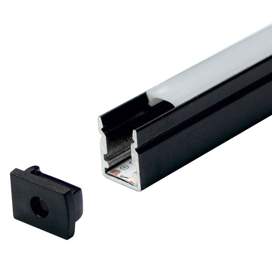 Aluminijumski profil za LED trake crni nadgradni 10x13x2000mm set sa difuzorom MA624-C Mitea Lighting