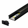 Aluminijumski profil za LED trake crni nadgradni 7x17.4x2000mm set sa crnim difuzorom M509-CC Mitea Lighting