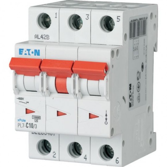Automatski osigurač 10A C 10kA PL7-C10/3 263407 Eaton
