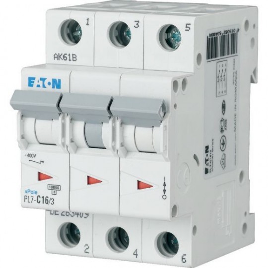 Automatski osigurač 16A C 10kA PL7-C16/3 263409 Eaton