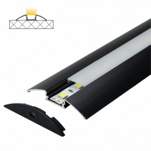 Aluminijumski profil za LED trake crni podni set sa difuzorom 7.8x52x2000mm MA608-C Mitea Lighting