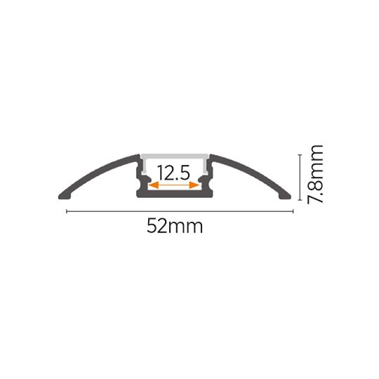 Aluminijumski profil za LED trake crni podni set sa difuzorom 7.8x52x2000mm MA608-C Mitea Lighting