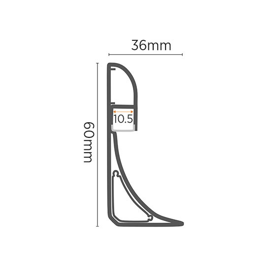Aluminijumski profil za LED trake set sa difuzorom 36x60x2000mm MA6036