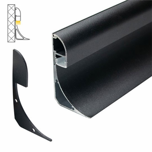 Aluminijumski profil za LED trake crni set sa difuzorom 36x60x2000mm MA6036-C Mitea Lighting
