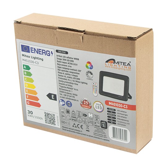 LED reflektor crni RGB SMD 30W IP65 M451030-C3