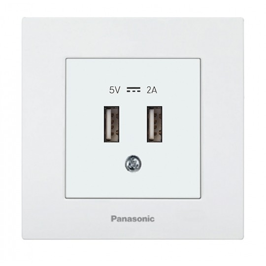 KP USB 2x1A punjač WKTC0231-2WH EU4 5V-2A, beli, Karre Plus Panasonic