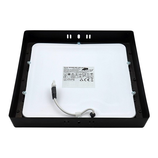 Nadgradni kvadratni led panel crni 18W 4000K M18NK-BK