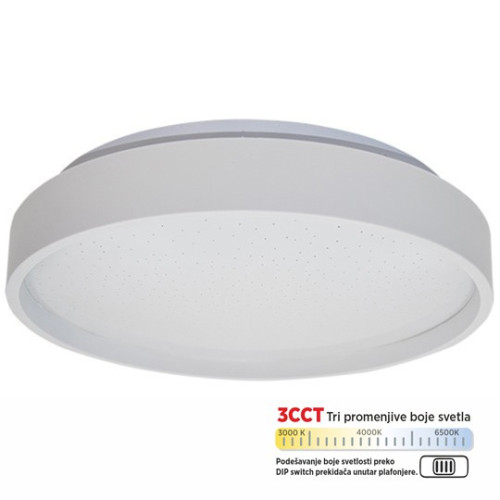 LED plafonjera bela 15W 220~240V 3CCT DIP switch 3000/4000/6500K fi260mm SMD M205540-B