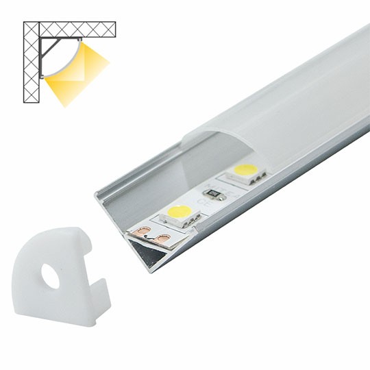 Aluminijumski profil za LED trake 3M ugaoni 15.8x15.8x3000mm set sa difuzorom M601A Mitea Lighting