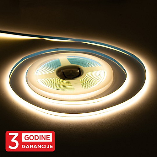 LED traka 11W/1m 12V 4000K IP22 5m kotur COB 5mm 384 LED/1m 3Y MLH-2110-ML-5