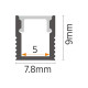 Aluminijumski profil za LED trake sivi 7.8x9x2000mm nadgradni sa difuzorom 2m MA7890-A