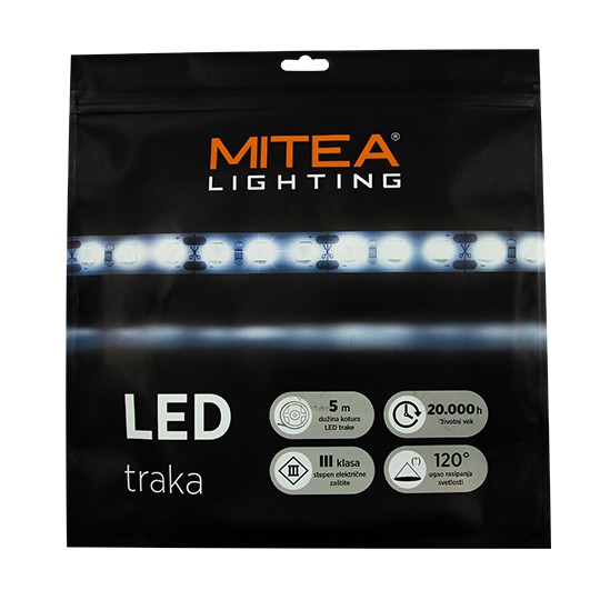 SMD LED neon FLEX traka 8W/1m 24V 3000K IP67 5m kotur 4x10mm 120 LED/1m 3Y MLV-2835-120-ML