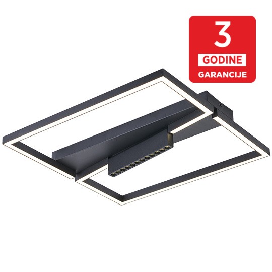 LED plafonska lampa crna 36W 3000K peščano 3Y M10936