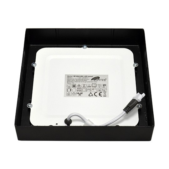 Nadgradni kvadratni led panel crni 12W 3000~6500K M12NK-BK-CCT
