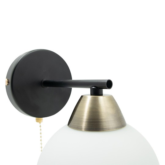 Zidna lampa crna + zlatna + bela 1xE27 max.60W 220V M11090-1Z
