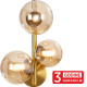 Zidna lampa staro zlato GLOBE MAW9225-3 3xG9 + amber sa prekidačem 3Y