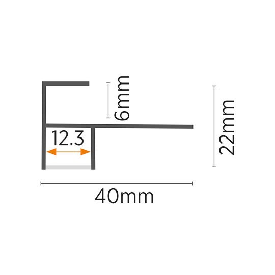 Aluminijumski profil za LED trake beli 22x40x2000mm za pločice/stepenice sa difuzorom 2m MA06-W Mitea Lighting