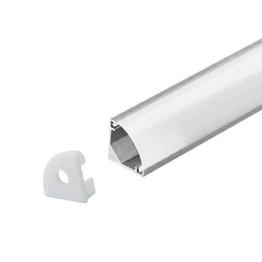 Aluminijumski profil za LED trake sivi ugaoni 8x8x2000mm set sa difuzorom MA7979-A
