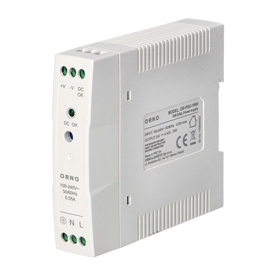 Napajanje industrijsko 24V DC 0.42A 10W za DIN šinu IP20, PVC kćište OR-PSU-1660 Orno