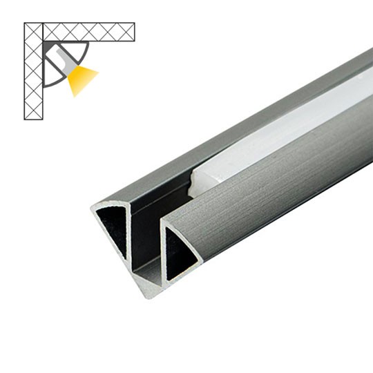 Aluminijumski profil za LED trake tamno sivi ugaoni 11.2x11.2x2000mm set sa difuzorom M603-GR