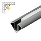 Aluminijumski profil za LED trake tamno sivi ugaoni 11.2x11.2x2000mm set sa difuzorom M603-GR