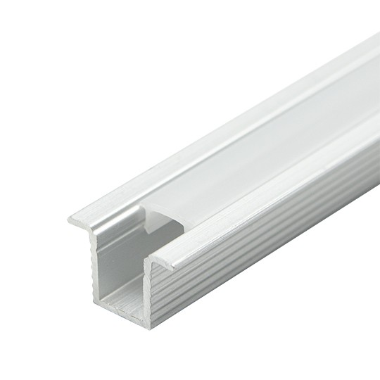 Aluminijumski profil za LED trake sivi 9x13.4x2000mm ugradni sa difuzerom 2m MA079