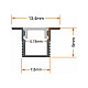 Aluminijumski profil za LED trake sivi 9x13.4x2000mm ugradni sa difuzerom 2m MA079