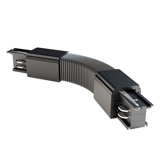 FLEX konektor za trostopeni šinski reflektor crni PVC M-4TRACK-F-B