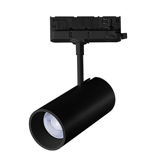 Trostepeni šinski reflektor crni LED 30W 3CCT 3000/4000/6000K 70x155mm IP20 M205052-B