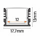Aluminijumski profil za LED trake crni nadgradni set sa difuzorom IP65 13x17.7x2000mm MA505-C-FS