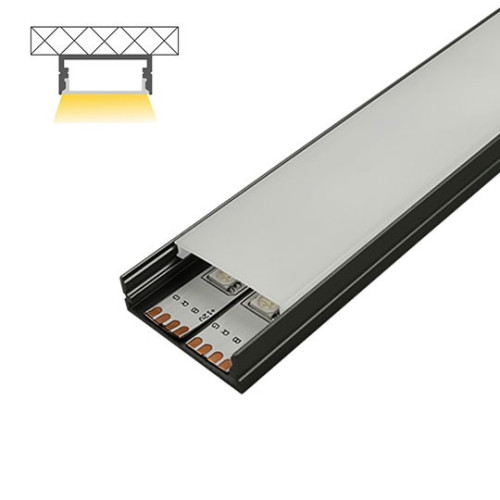 Aluminijumski profil za LED trake crni nadgradni set sa difuzorom 10x30x2000mm M3010-C