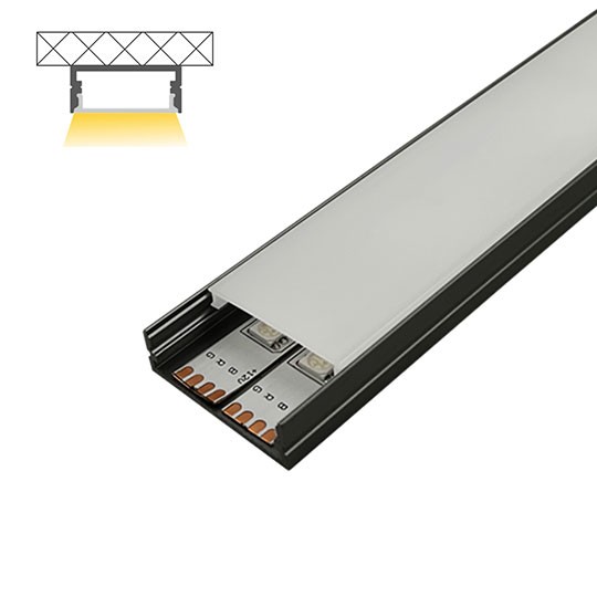 Aluminijumski profil za LED trake crni nadgradni set sa difuzorom 10x30x2000mm M3010-C