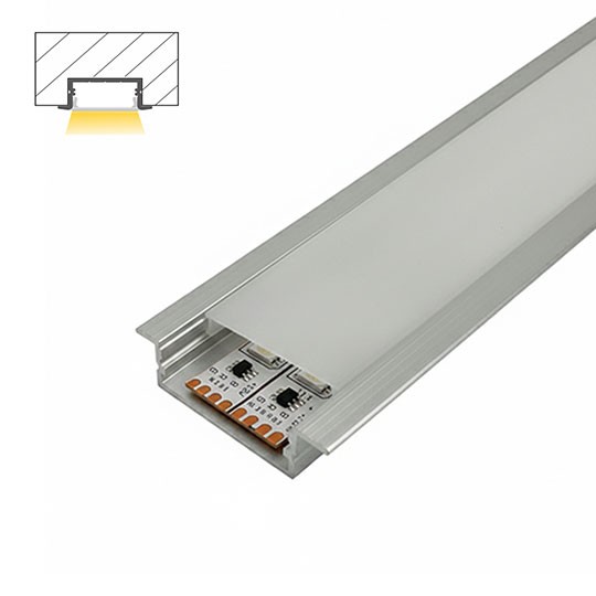 Aluminijumski profil za LED trake sivi ugradni set sa difuzorom 10x41x2000mm M3010-U-A