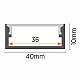Aluminijumski profil za LED trake crni nadgradni set sa difuzorom 10x40x2000mm M4010-C