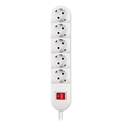 Priključnica bela prenosna petostruka (produžni kabl) sa prekidačem 44501.0 kabl 1.5m max 3.6kW 16A 250V Aling